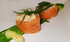 Rollade van gerookte zalm 